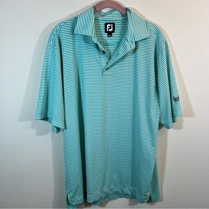 ✨ FootJoy Golf Polo Shirt Green White Striped Men’s Medium